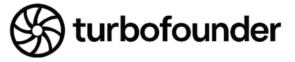 turbofounder fan logo with words